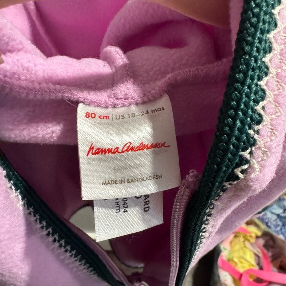 NWOT-Hanna Andersson Pink and Green Hooded Jacket - Picture 3 of 3